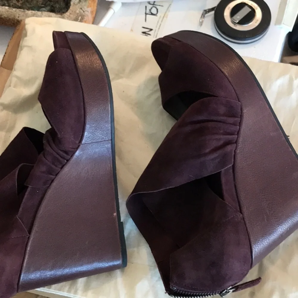 Eileen Fisher Bella BURGUNDY Platforms Burgundy Genuine Leather MONOCHROMATIC